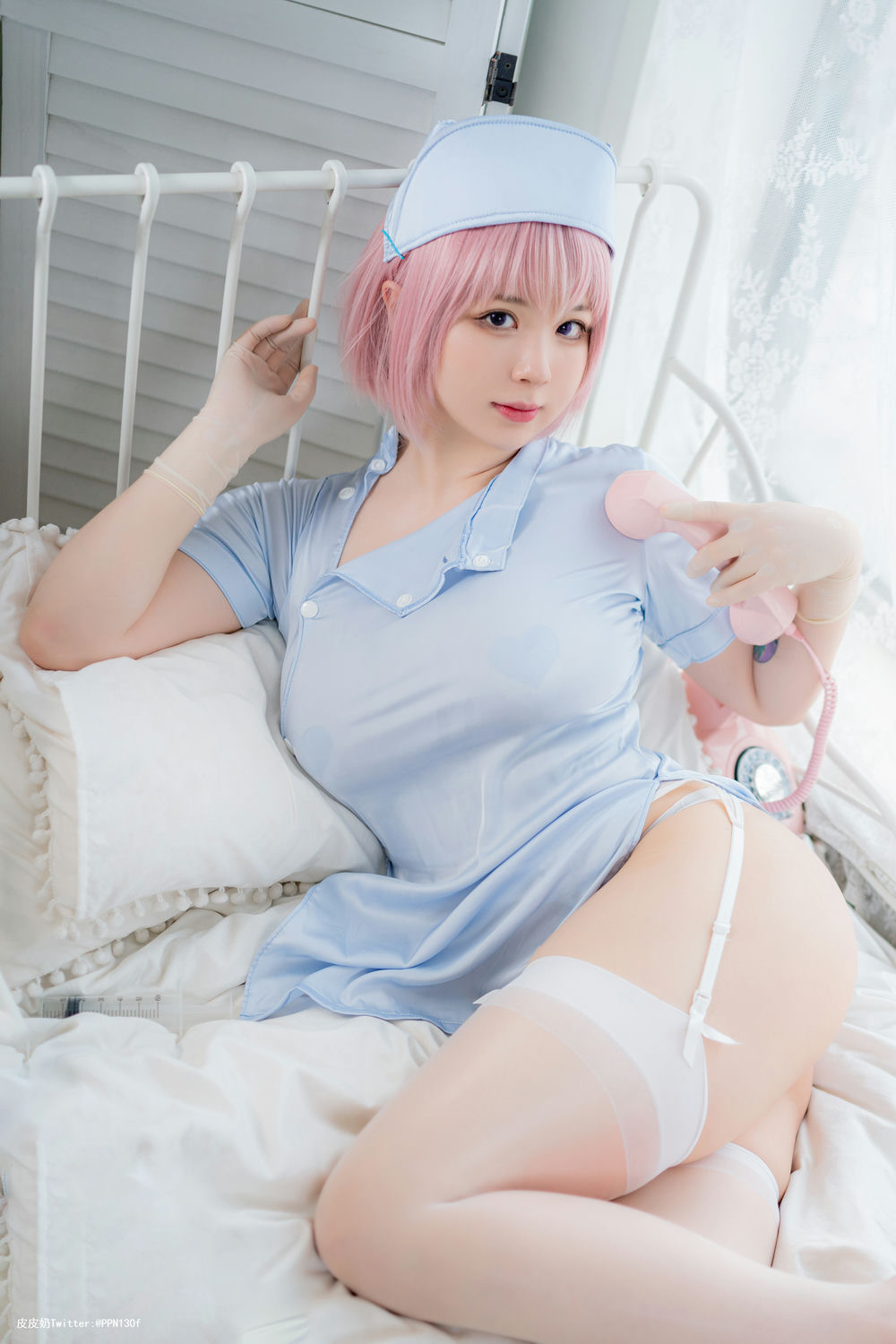 皮皮奶&#038;周叽是可爱兔兔 – 粉蓝护士 [77P+8V/768MB]