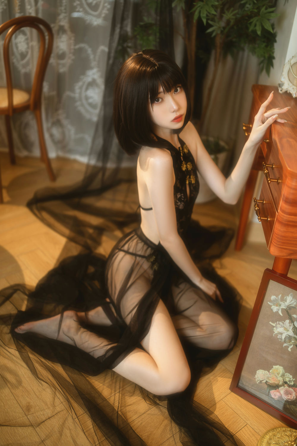 许岚LAN – 黑纱旗袍 [40P/1.11GB]